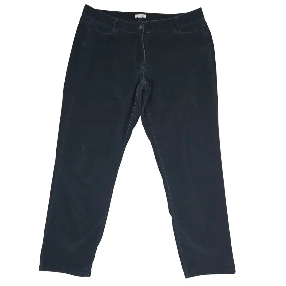J. Jill Corduroy Pants Straight Leg Womens 14 Petite Black 0725 - Picture 1 of 10